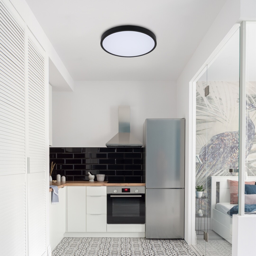 Rabalux - Plafonnier RGB à intensité variable salle de bain LED/36W/230V 3000-6000K Wi-Fi Tuya IP44 d. 42 cm noir + Télécommande