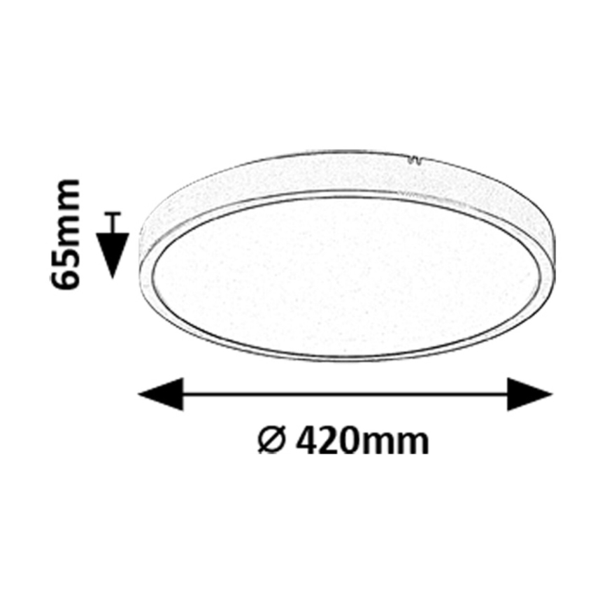 Rabalux - Plafonnier RGB à intensité variable salle de bain LED/36W/230V 3000-6000K Wi-Fi Tuya IP44 d. 42 cm noir + Télécommande