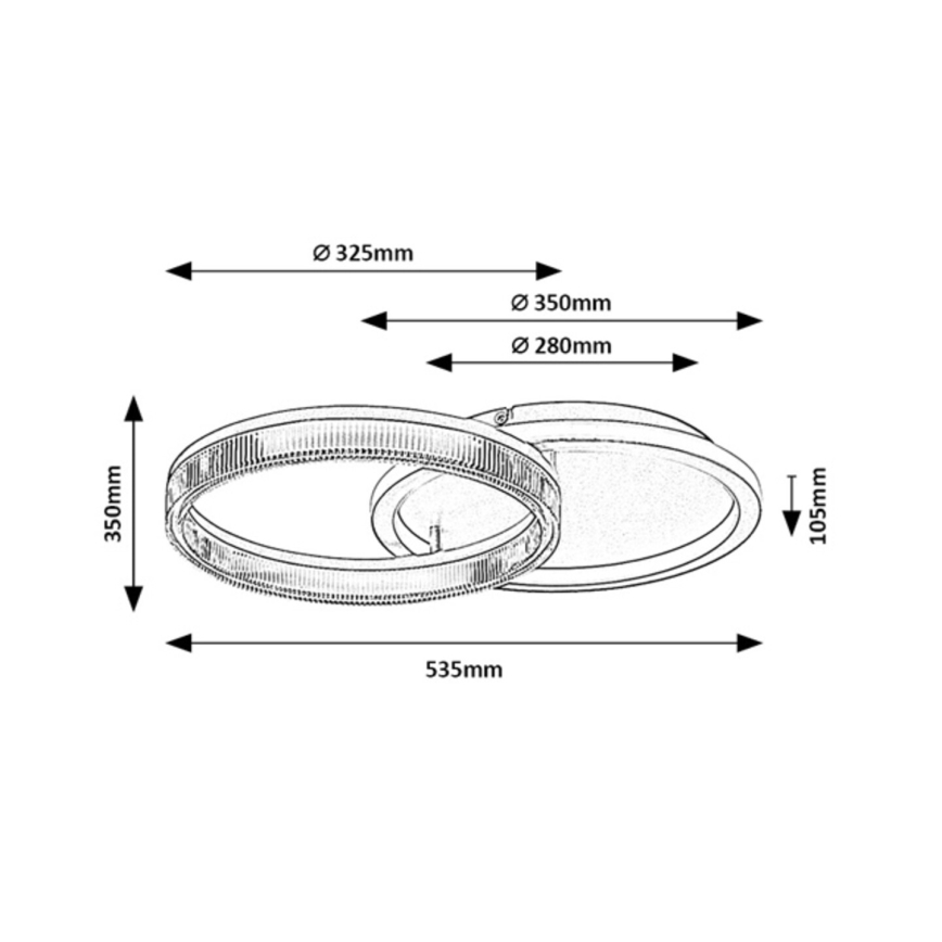 Rabalux - Plafonnier LED dimmable LED/22W/230V 3000-6500K 53,5x35 cm + télécommande