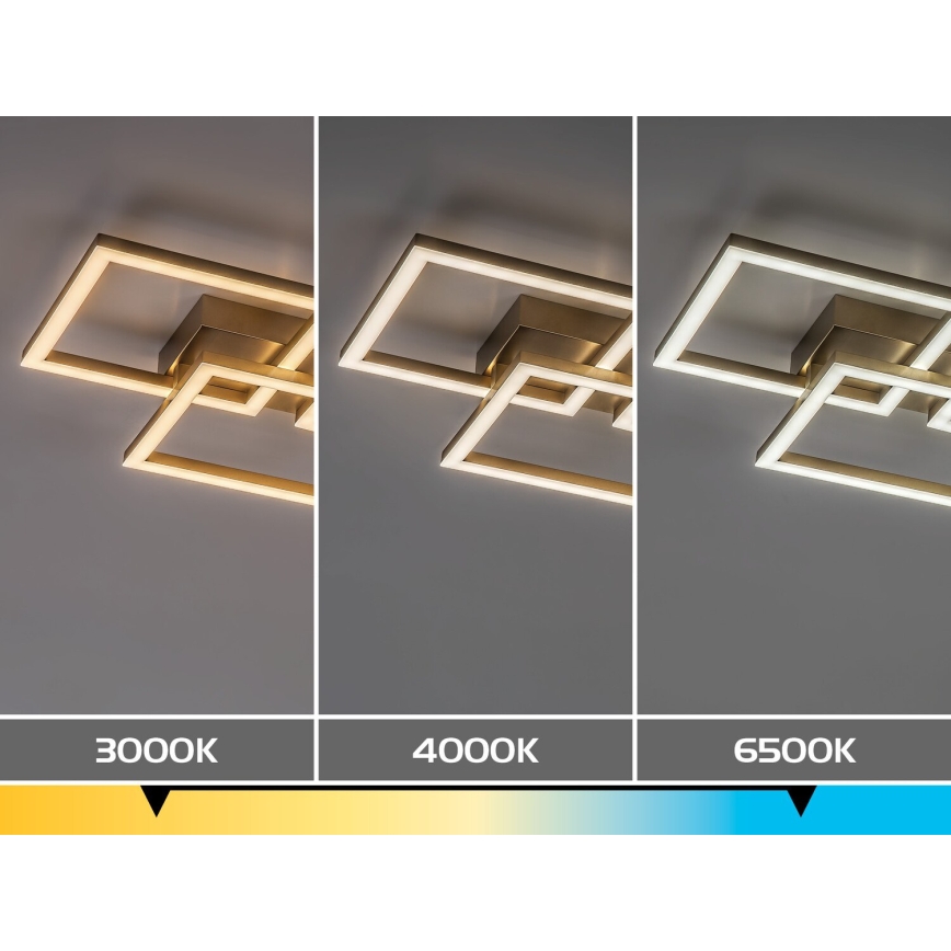 Rabalux - Plafonnier LED dimmable LED/40W/230V 3000-6500K 33x100 cm doré + télécommande