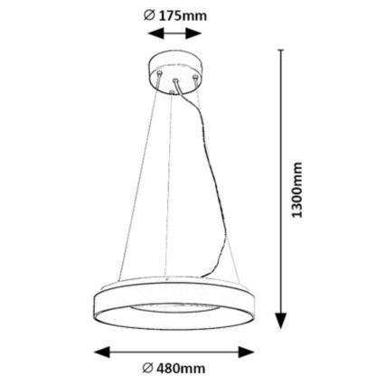 Rabalux - Suspension filaire à intensité variable LED/38W/230V 3000-6500K noir + télécommande