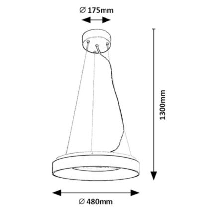 Rabalux - Suspension filaire à intensité variable LED/38W/230V 3000-6500K blanc + télécommande