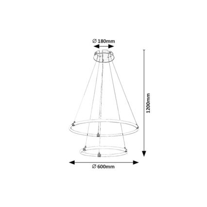 Rabalux - Suspension filaire à intensité variable LED LED/55W/230V + télécommande