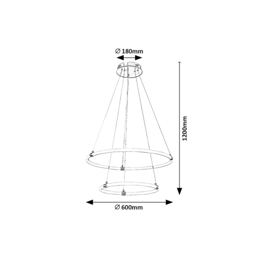 Rabalux - Suspension filaire à intensité variable LED LED/55W/230V + télécommande