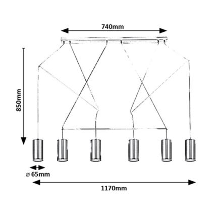 Rabalux - Suspension filaire 6xGU10/50W/230V