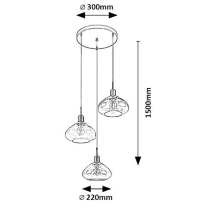 Rabalux - Suspension filaire 3xE27/40W/230V