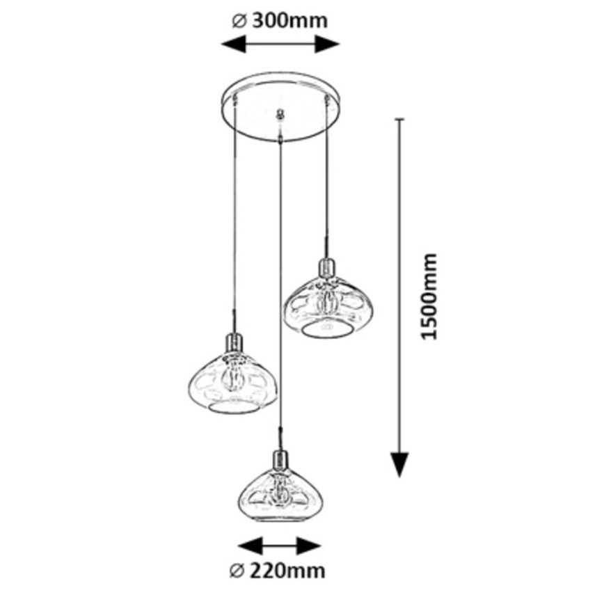 Rabalux - Suspension filaire 3xE27/40W/230V