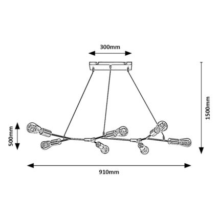 Rabalux - Suspension filaire 7xE27/25W/230V