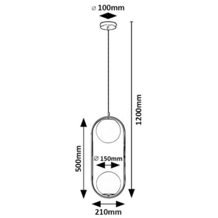 Rabalux - Suspension filaire 2xE27/20W/230V