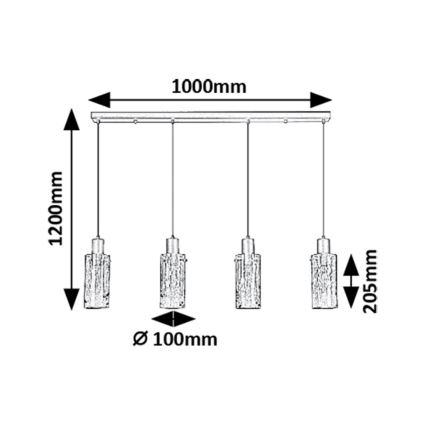 Rabalux - Suspension filaire 4xE27/60W/230V