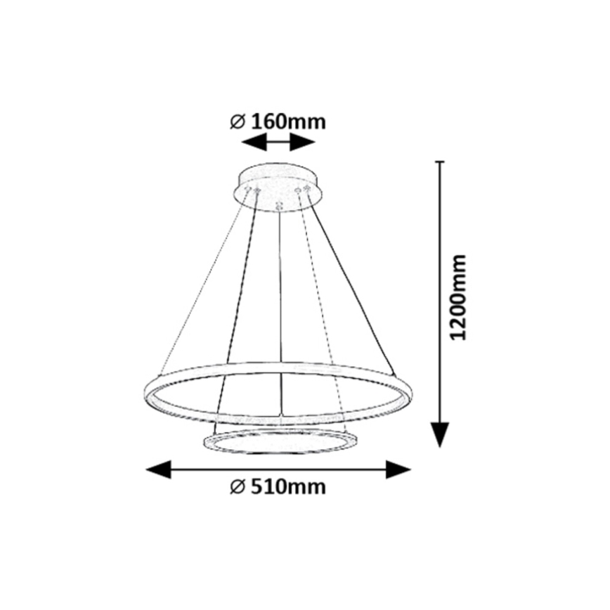 Rabalux - Suspension filaire à intensité variable LED/42W/230V 3000-6500K + Télécommande
