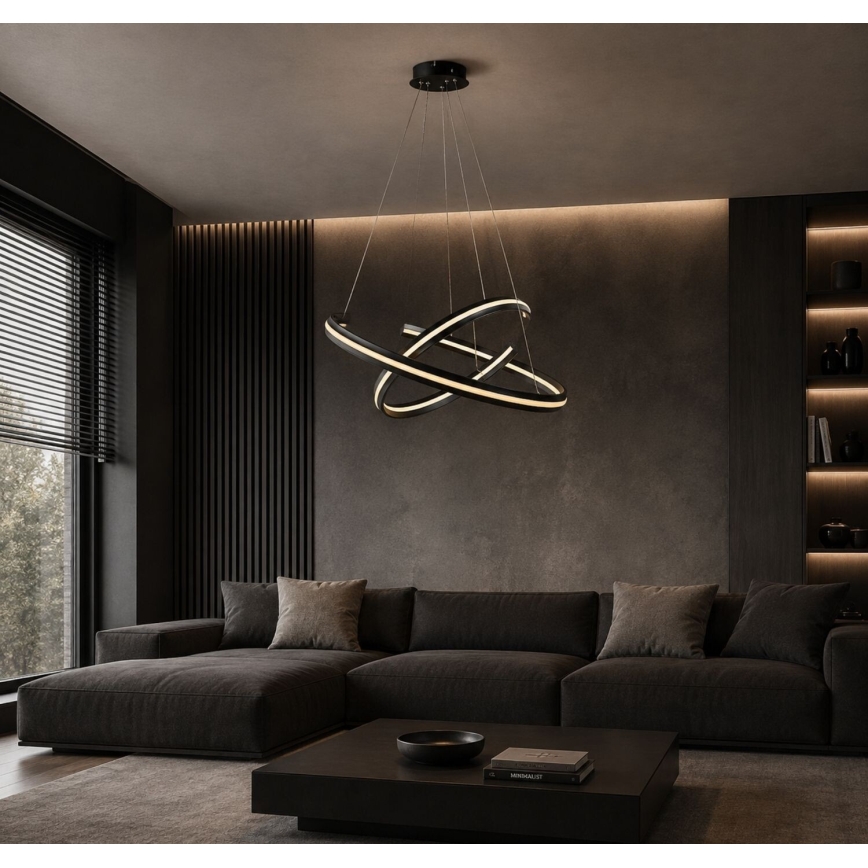 Rabalux - Lustre LED dimmable sur câble LED/80W/230V 3000-6500K noir + télécommande