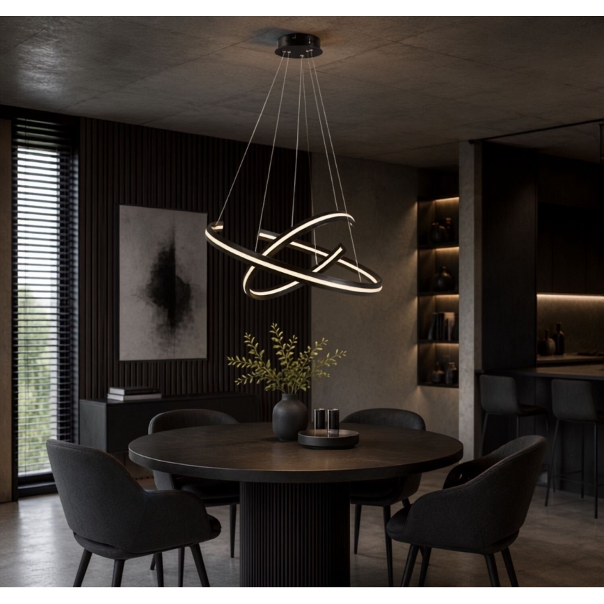 Rabalux - Lustre LED dimmable sur câble LED/80W/230V 3000-6500K noir + télécommande