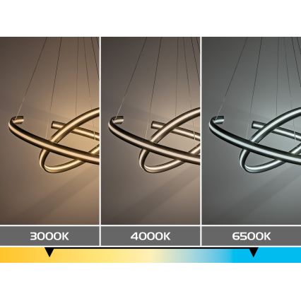 Rabalux - Lustre LED dimmable sur câble LED/80W/230V 3000-6500K noir + télécommande