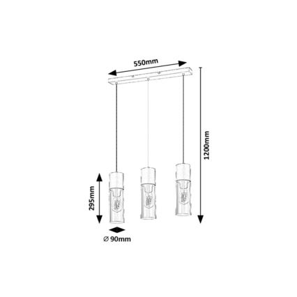 Rabalux - Suspension filaire 3xE27/25W/230V