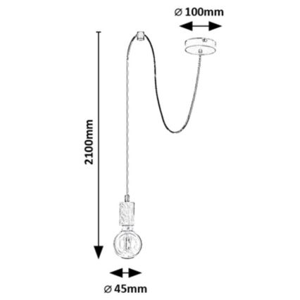 Rabalux - Suspension filaire 1xE27/60W/230V hêtre