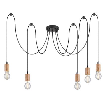 Rabalux - Suspension filaire 5xE27/60W/230V araignée hêtre
