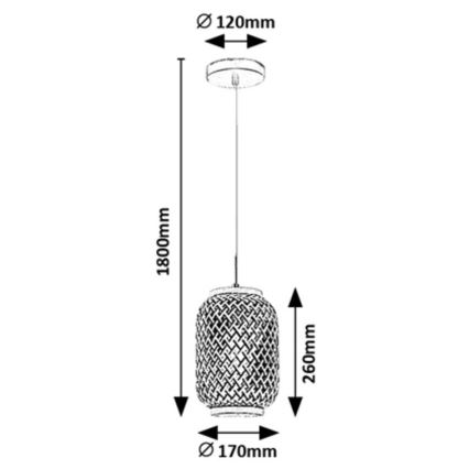 Rabalux - Suspension filaire 1xE27/40W/230V rotin