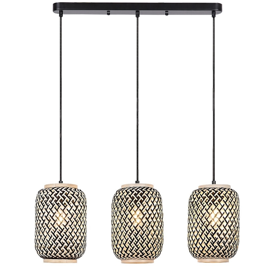 Rabalux - Suspension filaire 3xE27/40W/230V rotin