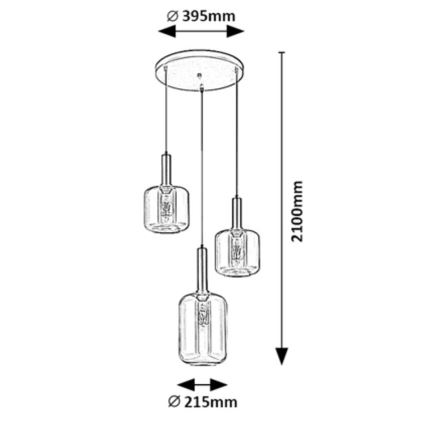 Rabalux - Suspension filaire 3xE27/40W/230V