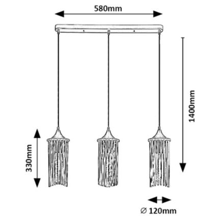 Rabalux - Suspension filaire 3xE27/40W/230V