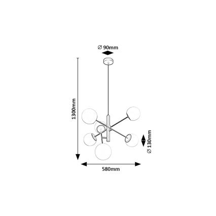 Rabalux - Suspension filaire 6xE14/20W/230V