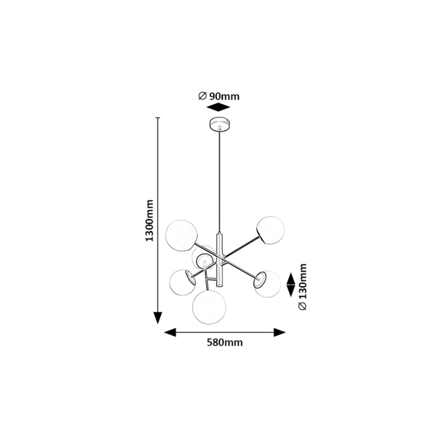 Rabalux - Suspension filaire 6xE14/20W/230V