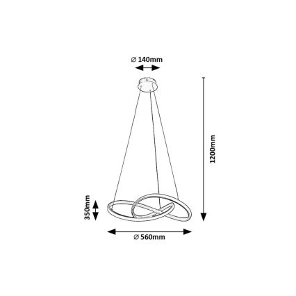 Rabalux - Suspension filaire LED/36W/230V 3000K doré