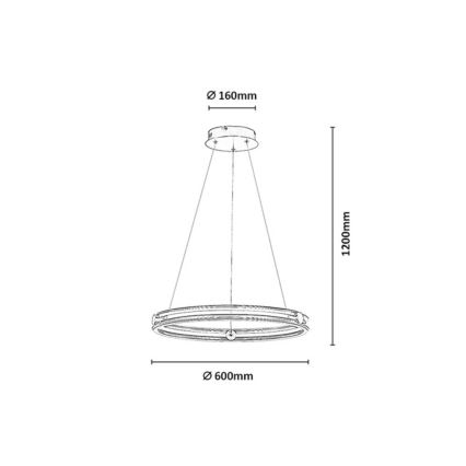 Rabalux - LED suspension dimmable sur câble LED/60W/230V 3000-6500K gris + télécommande