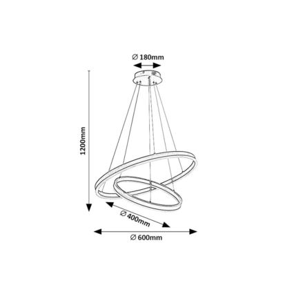 Rabalux - Suspension LED dimmable sur câble LED/80W/230V 3000-6500K + télécommande