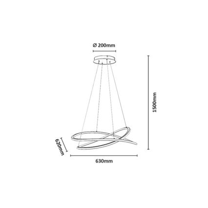 Rabalux - Suspension LED à intensité variable sur câble LED/75W/230V 3000-6500K + télécommande