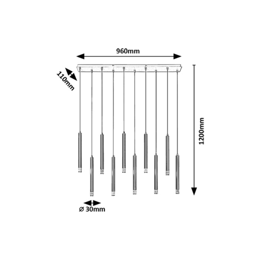 Rabalux - Suspension filaire 10xG9/5W/230V doré