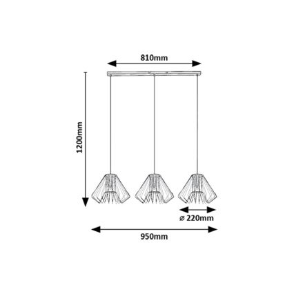 Rabalux - Suspension filaire 3xE27/40W/230V