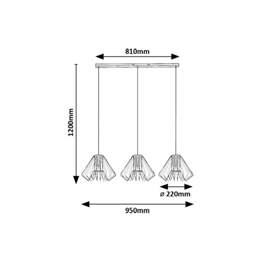 Rabalux - Suspension filaire 3xE27/40W/230V