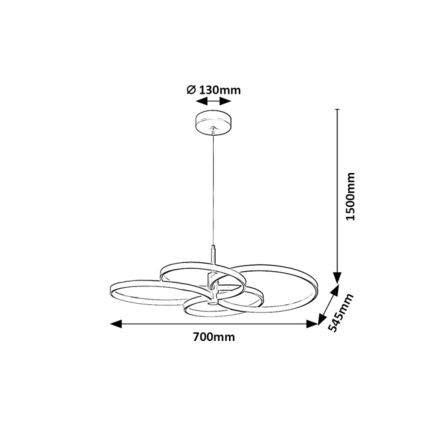 Rabalux - Suspension LED dimmable sur câble LED/70W/230V 3000-6500K + télécommande