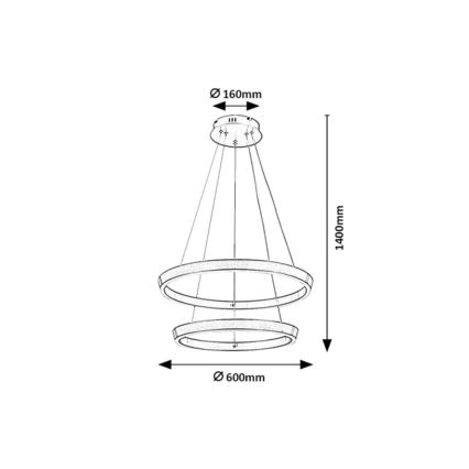 Rabalux - Suspension LED dimmable sur câble LED/45W/230V 3000-6500K + télécommande