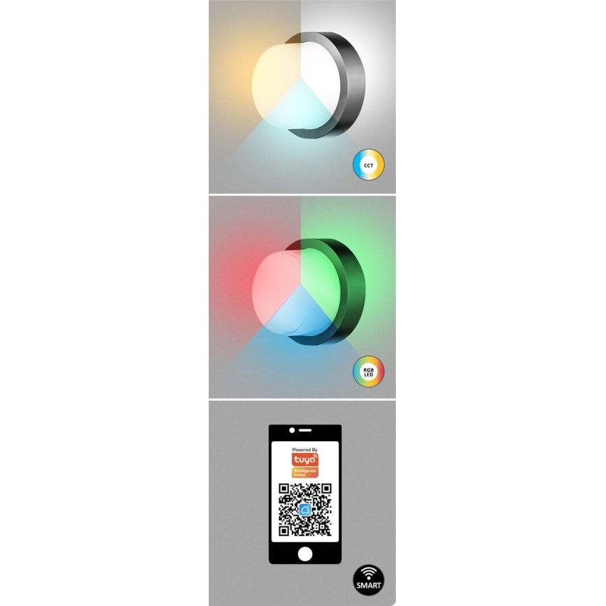 Rabalux - LED RGBW Applique murale extérieure LED/10W/230V IP54 Wi-Fi Tuya
