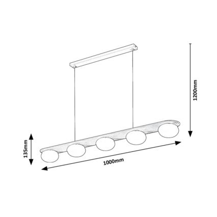 Rabalux - Suspension sur câble 5xG9/25W/230V