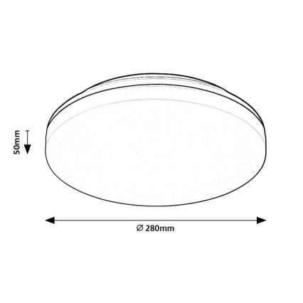 Rabalux - Plafonnier LED pour salle de bains, 24 W, 230 V, IP54, Ø 28 cm