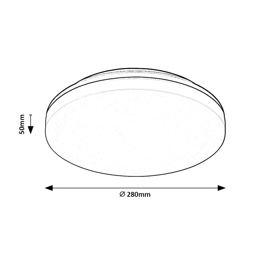 Rabalux - Plafonnier LED pour salle de bains, 24 W, 230 V, IP54, Ø 28 cm