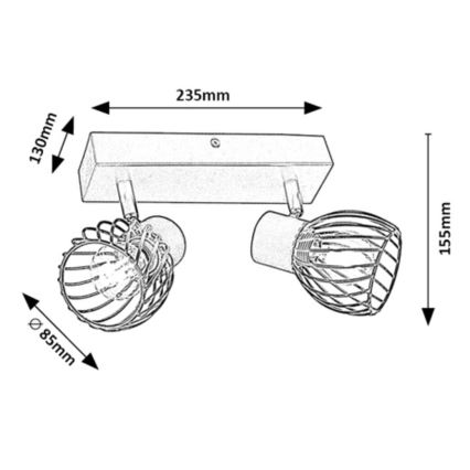 Rabalux - Spot 2xE14/10W/230V