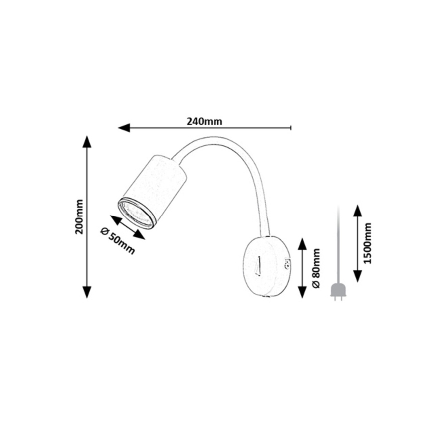 Rabalux - Applique murale spot 1xGU10/15W/230V blanche