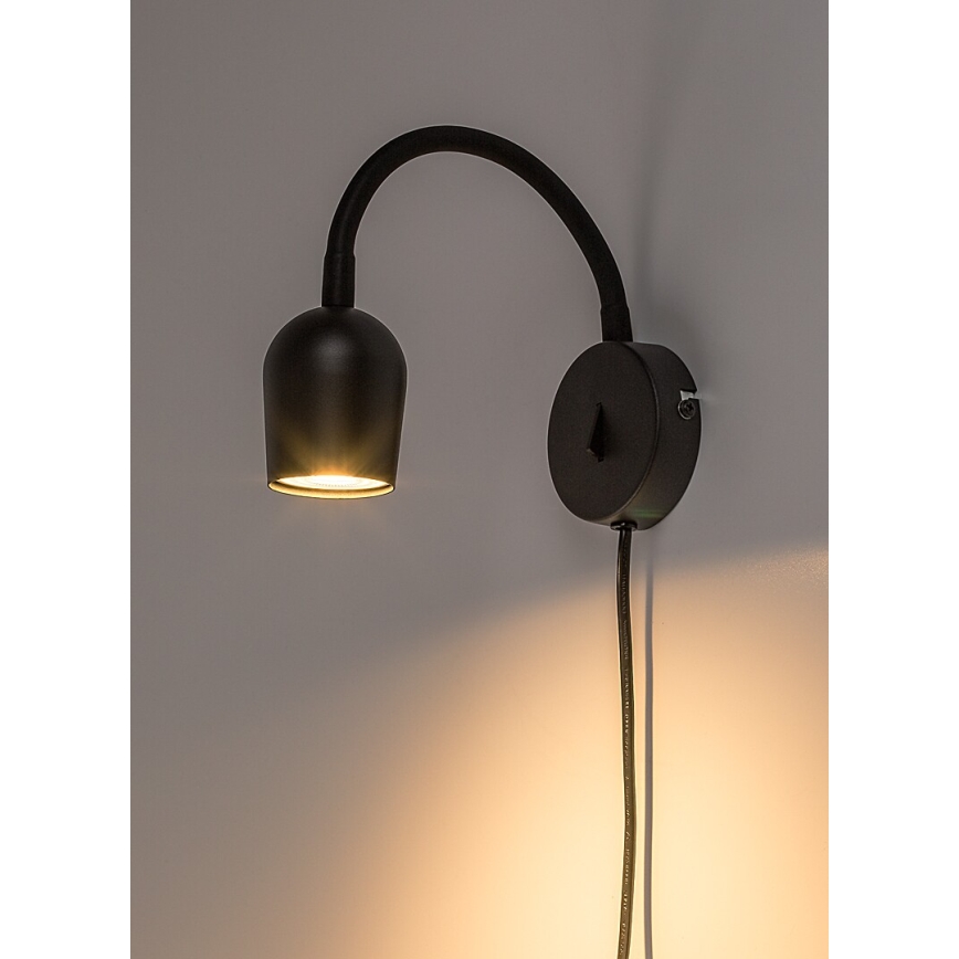 Rabalux - Applique spot murale 1x GU10/15W/230V noire