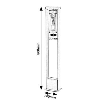 Rabalux - Lampadaire d'extérieur 1xE27/12W/230V IP44