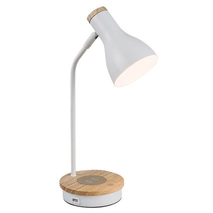 Rabalux - Lampe de table tactile à intensité variable avec charge sans fil 1xE14/25W/230V hévéa