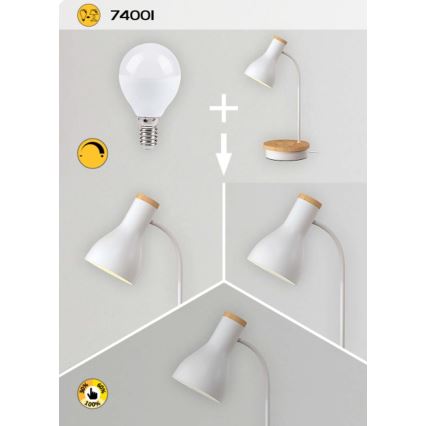 Rabalux - Lampe de table tactile à intensité variable avec charge sans fil 1xE14/25W/230V hévéa