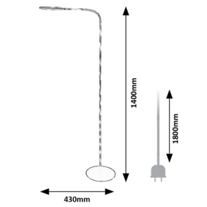 Rabalux - Lampadaire LED tactile à intensité variable LED/10W/230V 3000K-6000K gris