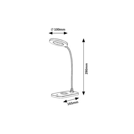 Rabalux - Lampe de table tactile à intensité variable avec charge sans fil LED/5W/5V 2700-6000K blanc