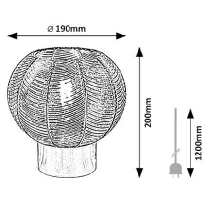 Rabalux - Lampe de table 1xE27/40W/230V