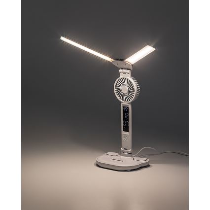 Rabalux - Lampe de bureau LED à intensité variable avec ventilateur et écran LED/7W/5V 3000/4000/6500K